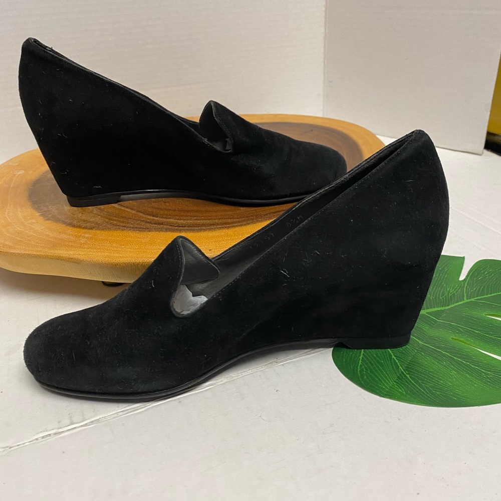 Stuart Weitzman Suede Wedge Loafer - image 2